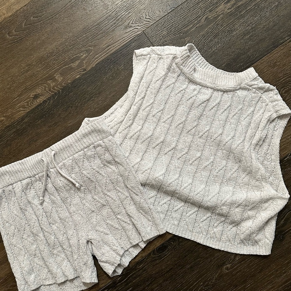 Free People Cream Sweater Set